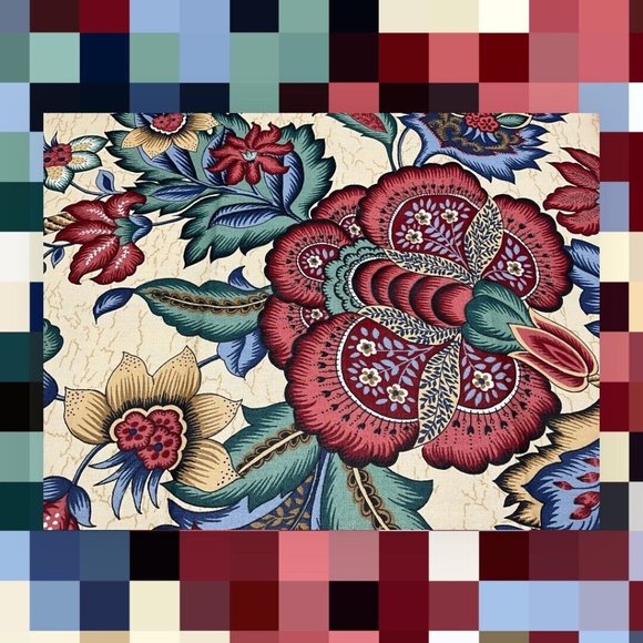 WAVERLY Home Decor Fabric  Greenfield Village/Henry Ford Musuem Floral 21" x 54" - Picture 2 of 16